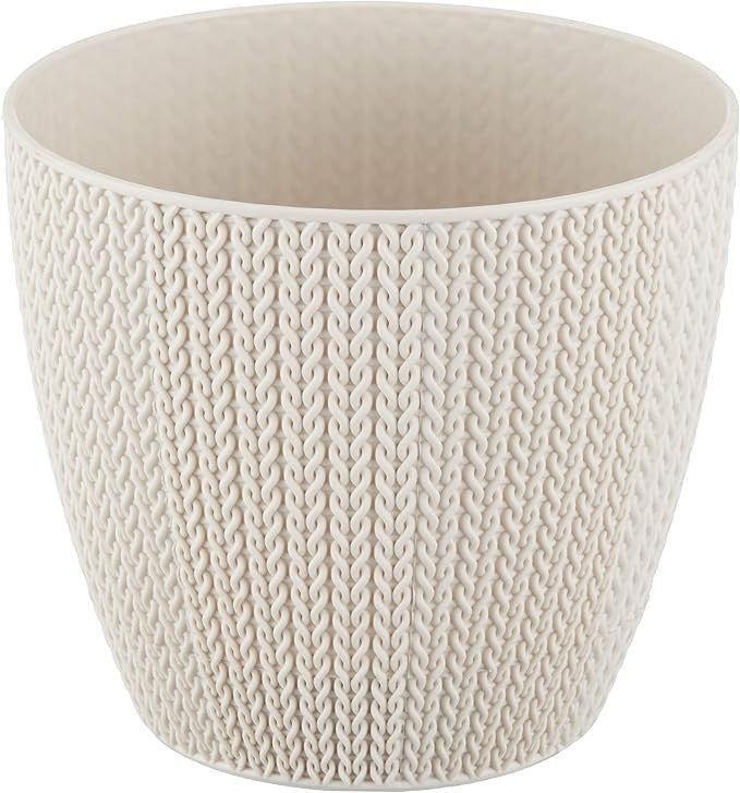 5x Blumentöpfe Altweiß Ø 17,3 x 15,3 cm - 2,5 L Pflanztopf Übertopf Blumentopf