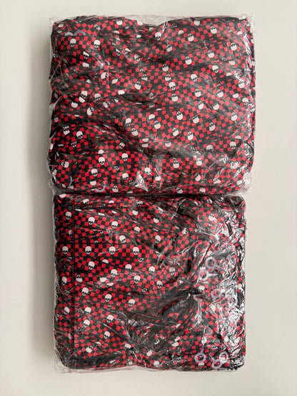 100 Paar Schnürsenkel Schwarz/Rot Karo Totenkopf Flachsenkel Sneaker Sportschuhe