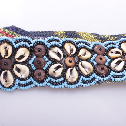 Muschelgürtel Schwarz/Blau Taillengürtel Hüftgürtel Boho Hippie Muscheln Damen