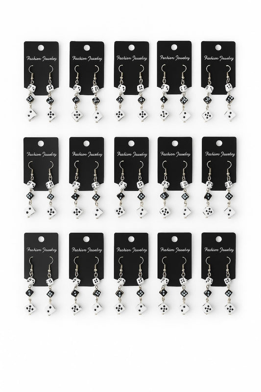 15 Paar Ohrringe Posten Würfel Ear Studs Ohrschmuck Accessoires Rockabilly