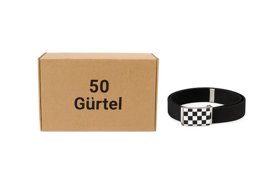Aktion 50x Gürtel Schwarz Weiß Karo Hüftgürtel Jeansgürtel Unisex Großhandel