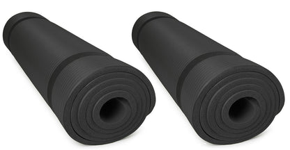 2x diMio Gymnastikmatte Yogamatte Fitnessmatte Schwarz 185x60x1cm inkl. Tragegurt Sportmatte