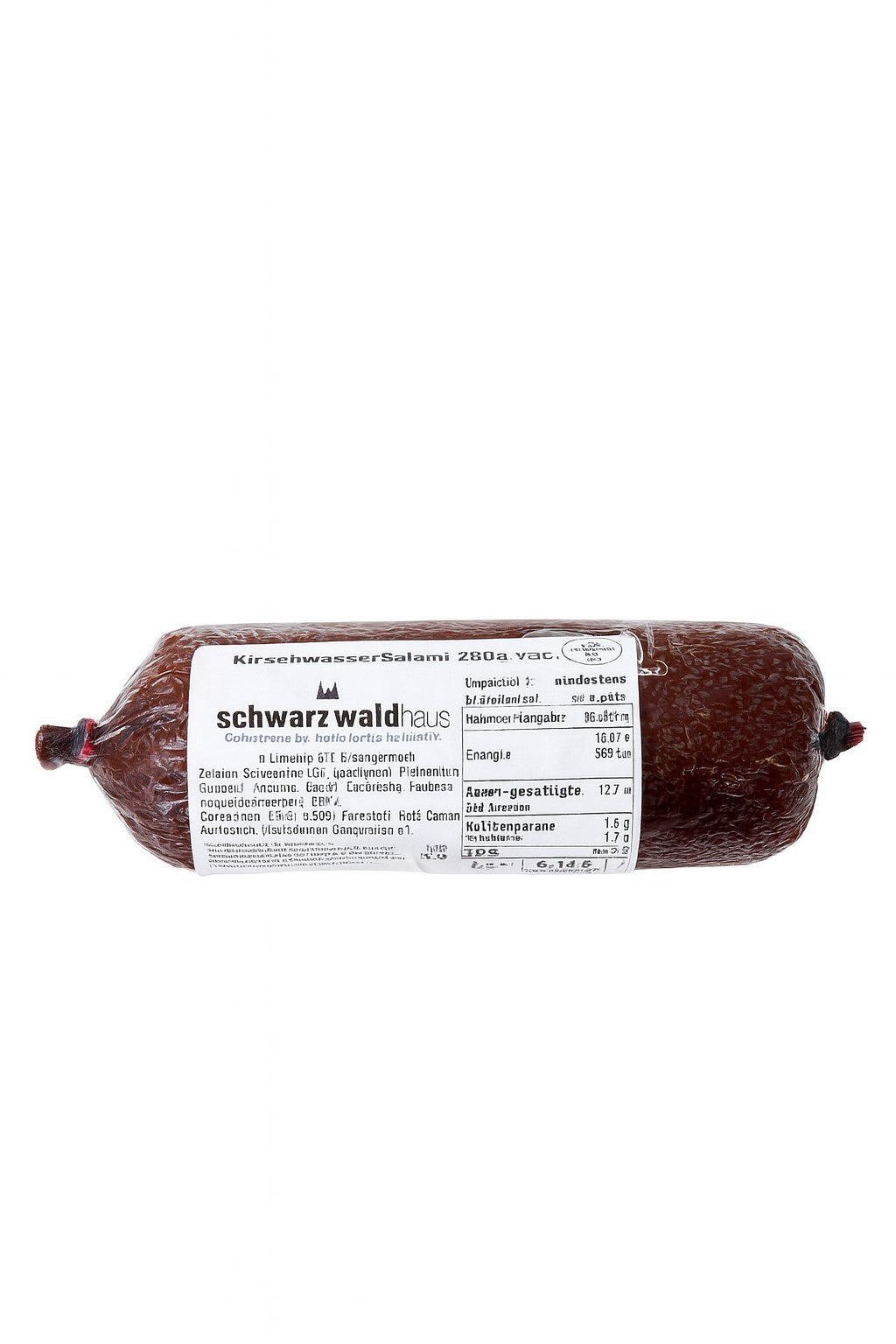 1x Kirschwassersalami 350g Schwarzwald Salami Spezialität Räuchersalami Feinkost