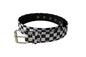 Gürtel Belt Schwarz/Weiß Karo Schachbrett Canvas Punk Rocker Rockabilly Hüftgürtel