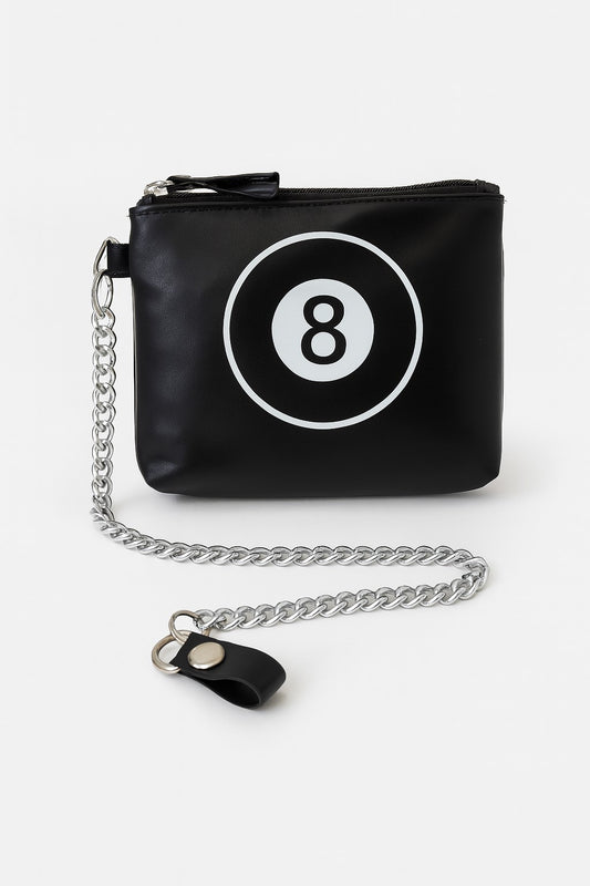 Geldbeutel Schwarz 8 Ball Klein Portemonnaie Geldbörse Biker Rock Punk Gothic