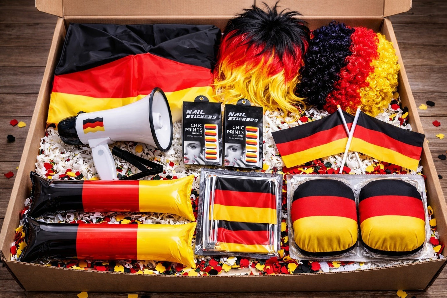 Fanpaket für die WM Deutschland Fanartikel Nationalfarben Fußball Fußballfans