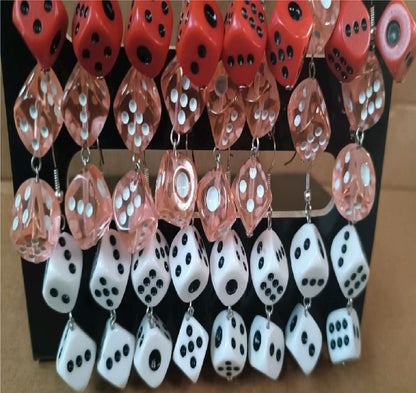 Posten Ohrringe Set Würfel Rockabilly Rock n Roll Ohrstecker Auflösung