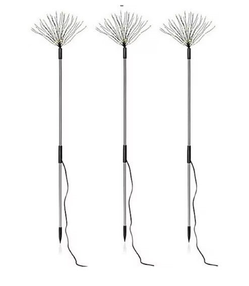 5er Set 90 LED Gartenstecker Feuerwerk Licht außen Garten Deko Leuchte Timer