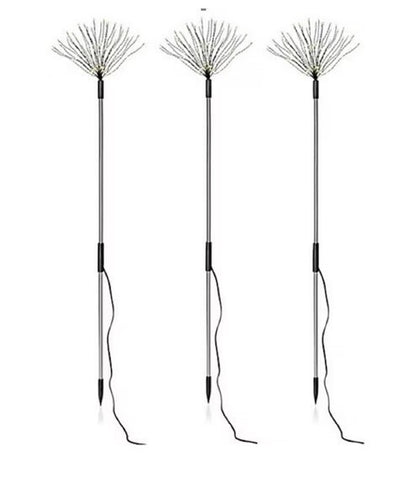 5er Set 90 LED Gartenstecker Feuerwerk Licht außen Garten Deko Leuchte Timer
