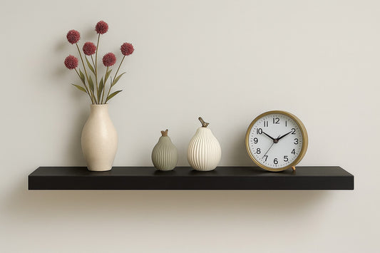 Wandregal 90x20x3 cm Schwarz Hochglanz Regal Wandboard Schweberegal modern