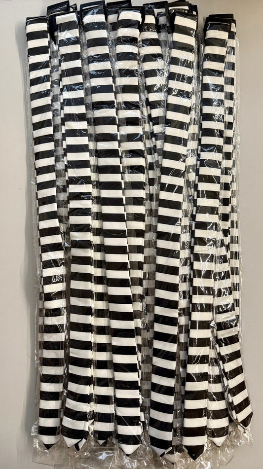 Karton mit min. 20 Krawatten Schwarz/Weiß Gestreift Restposten Posten A Ware TOP