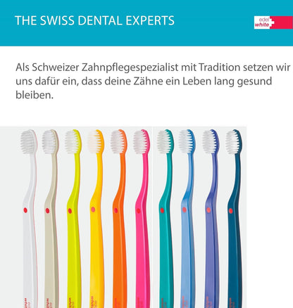 10x edel white Flosserbrush Zahnbürsten - soft Schweiz Zahnbürste Handzahnbürste
