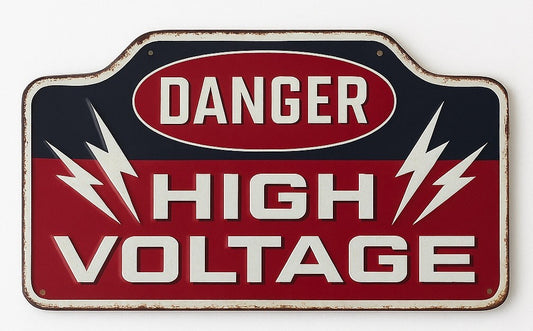Blechschild Danger High Voltage Deko Schild Werkstatt 40 x 24 cm Retro Gefahr