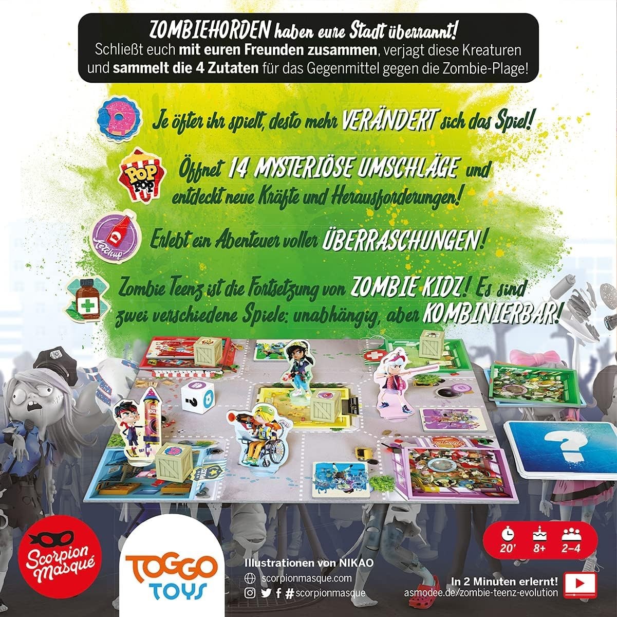 Zombie Teenz Evolution Asmodee LSMD0013 Kinderspiel Abenteuerspiel Strategie