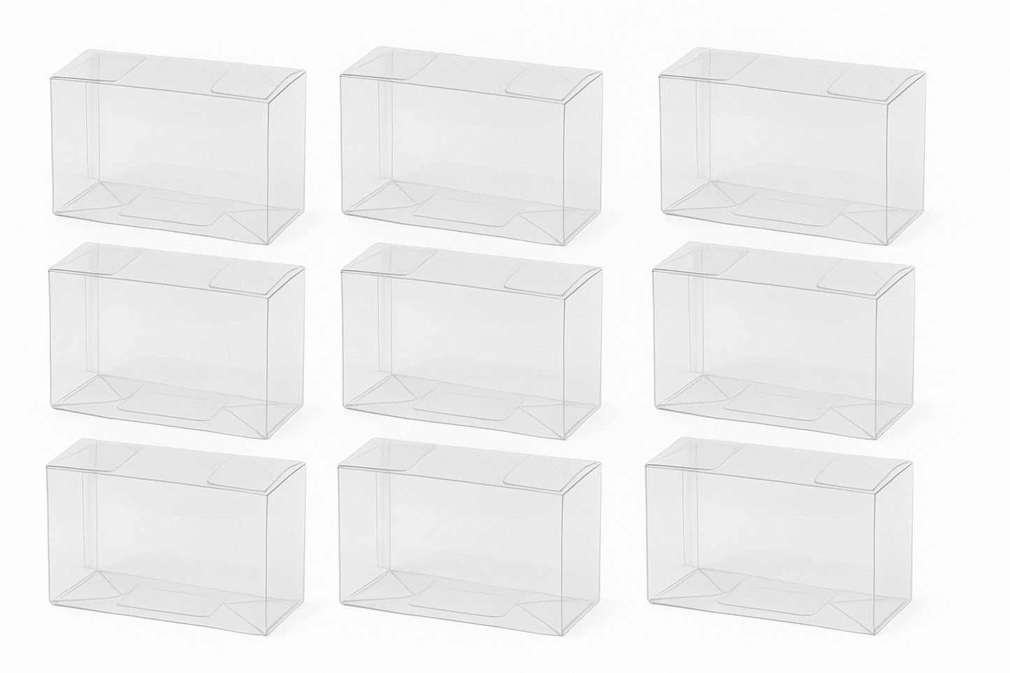 9er Set Schachtel Transparent Geschenkverpackung Geschenkebox Box 10x6,5x5 cm