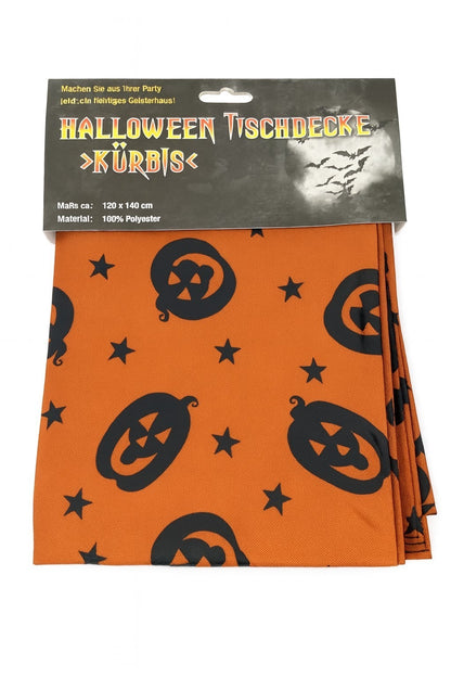Halloween Deko Box Set Spinnennetz Orange 700g - Tischdecke Orange - Laubsäcke