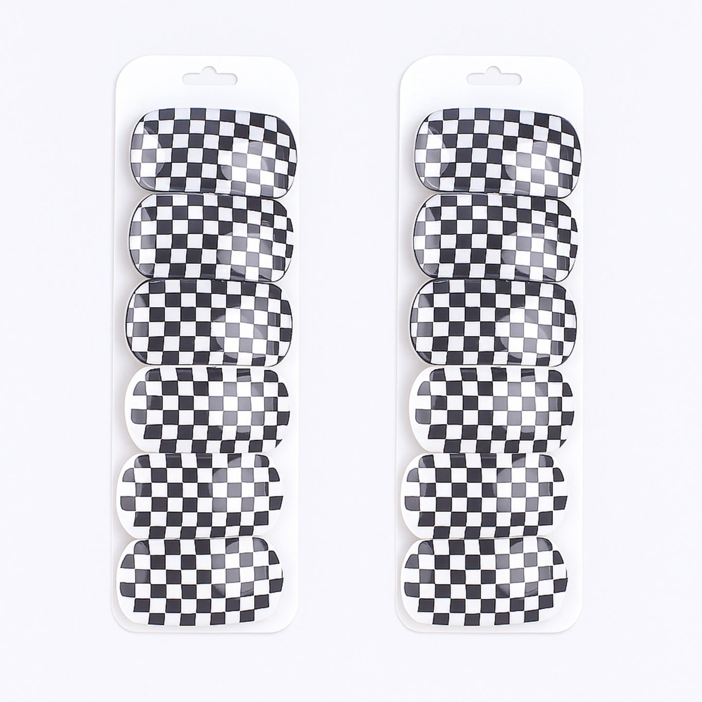 12er Set Haarspangen Kariert Schwarz/Weiß Retro Karo Rockabilly Accessoires Mode