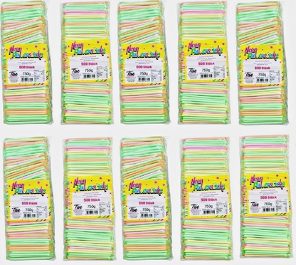 5000 Neon Pulversticks Bunte Schleckpulverstangen Fasching Karneval Wurfartikel