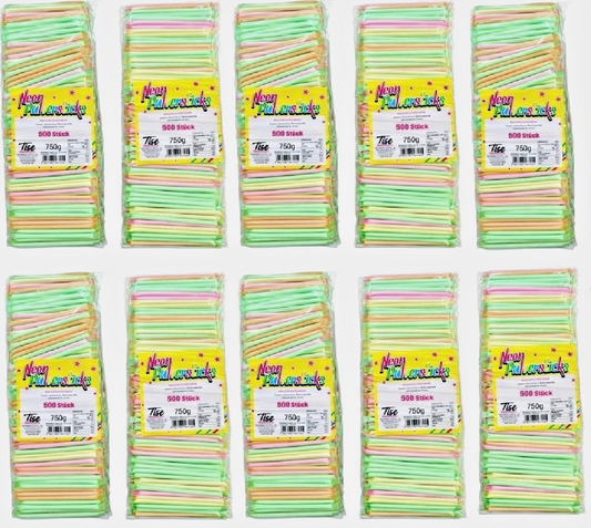 5000 Neon Pulversticks Bunte Schleckpulverstangen Fasching Karneval Wurfartikel