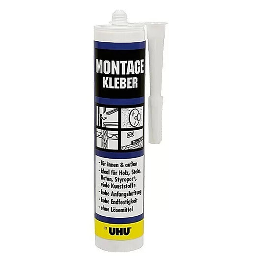 UHU Montagekleber Weiß 440g Kartusche Innen Außen Kleber Montage Klebstoff Stark