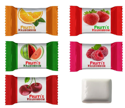 182 Fruitis Fruchtkaramellen Kaubonbons  Wurfmaterial Wurfartikel Fasching Umzug