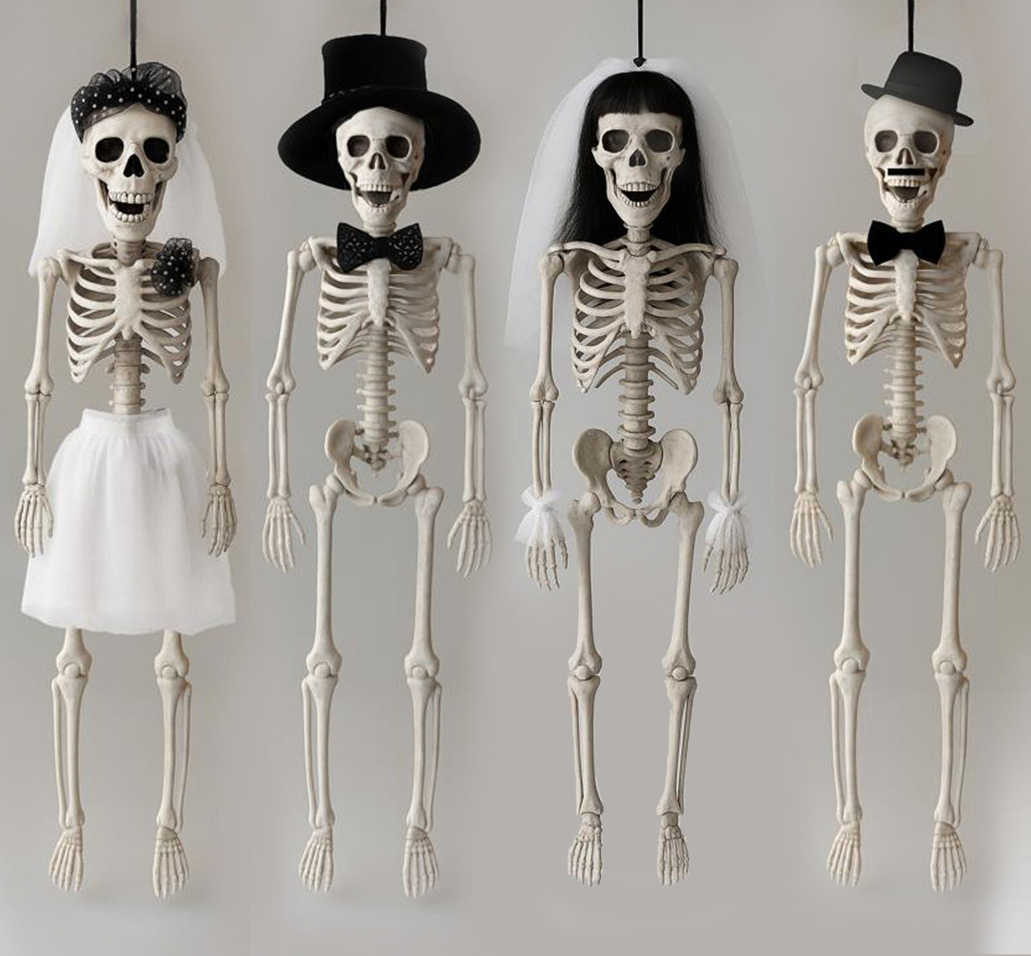 4× Hängende Skelett Halloween Gothic Totenkopf Skull Deko Party gruselig Skull Horror