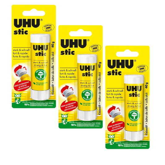 3x UHU Stic fort & rapide 40g Klebestift Bürobedarf Schule Bastelarbeiten