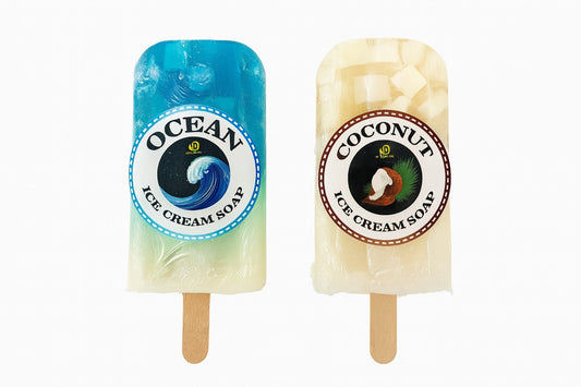 2er Set Stieleis Seifen Meeresbrise / Kokosnuss Duftseife Handgemacht Thailand