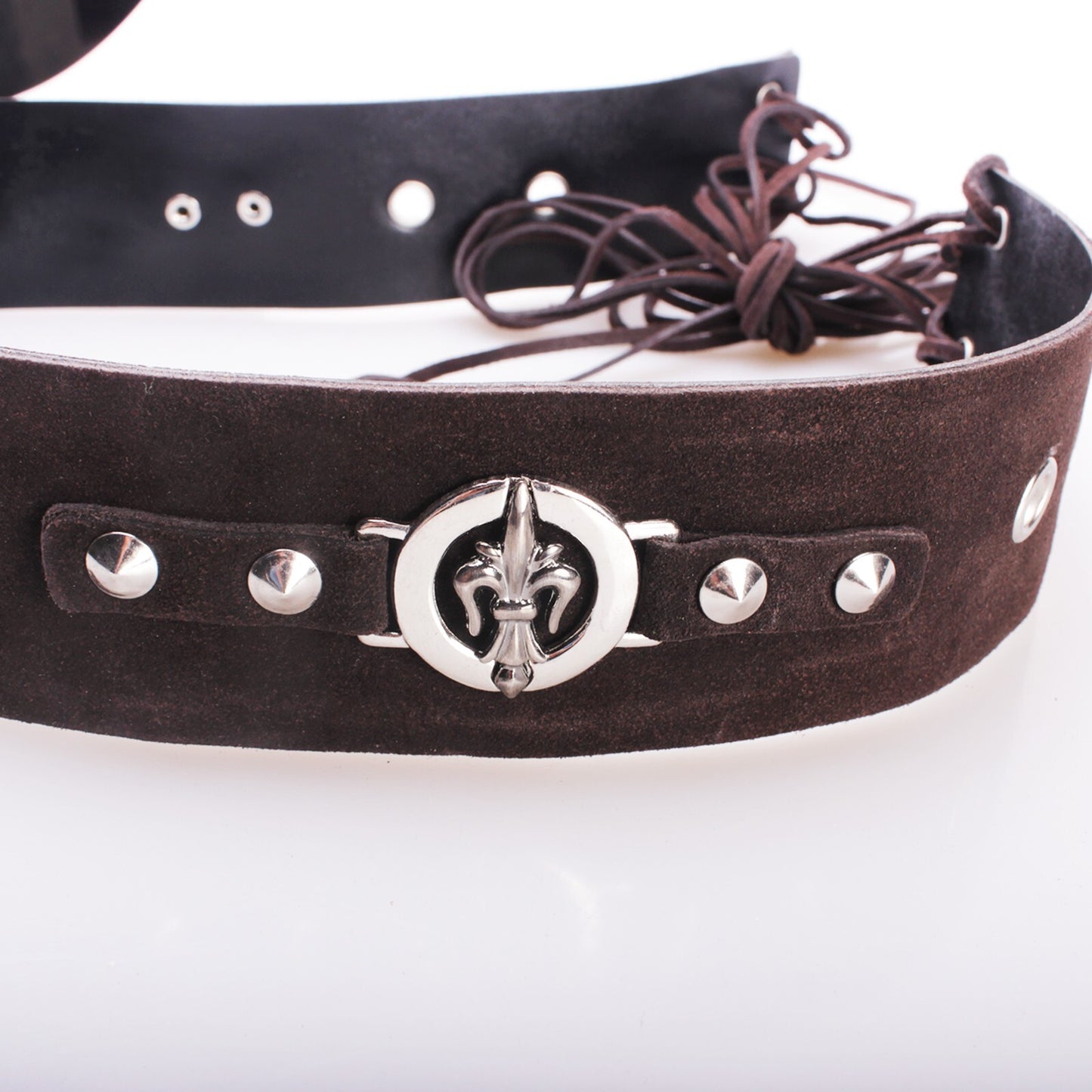 Gürtel Belt Braun Fleur-de-lis Taillengürtel Vintage Cosplay Mittelalter Damengürtel