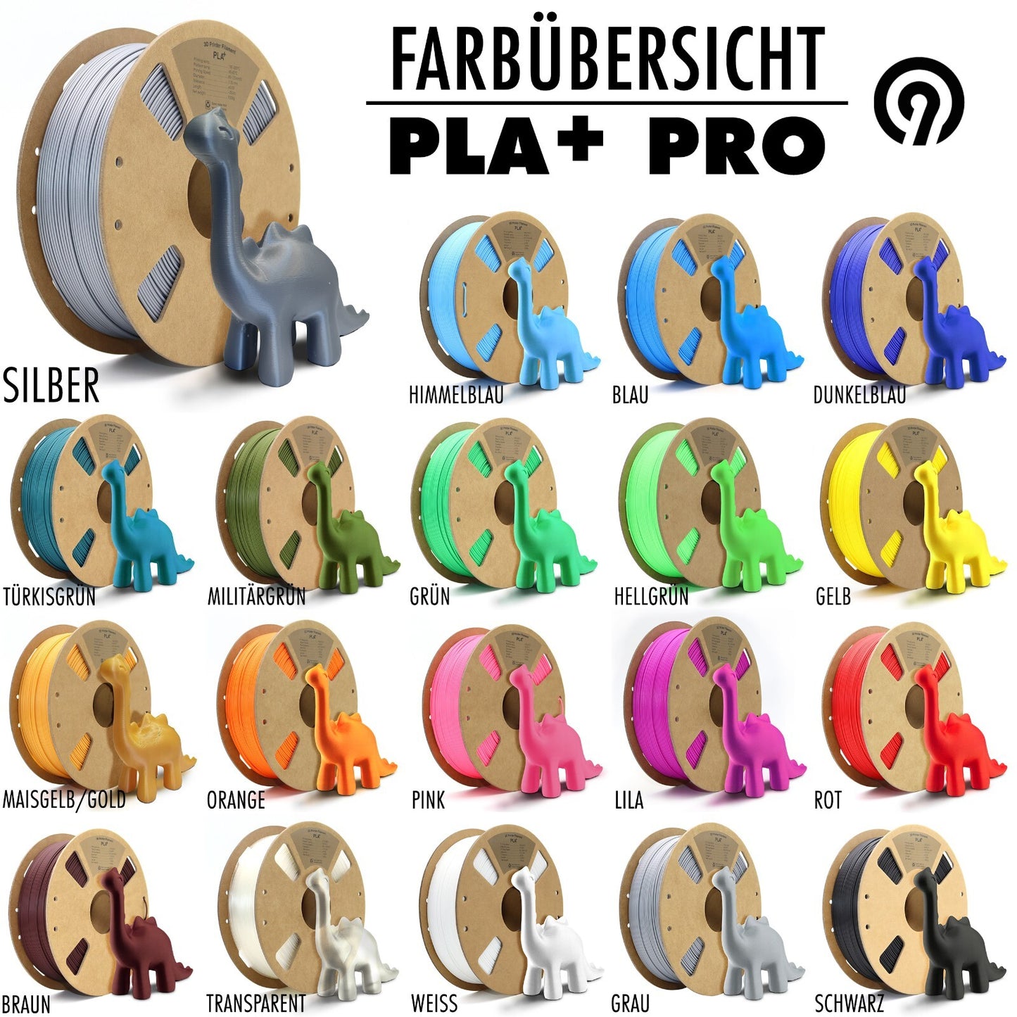 PLA + plus 3D Filament Silber 1kg pokal Drucker pla+ druckmaterial fdm material