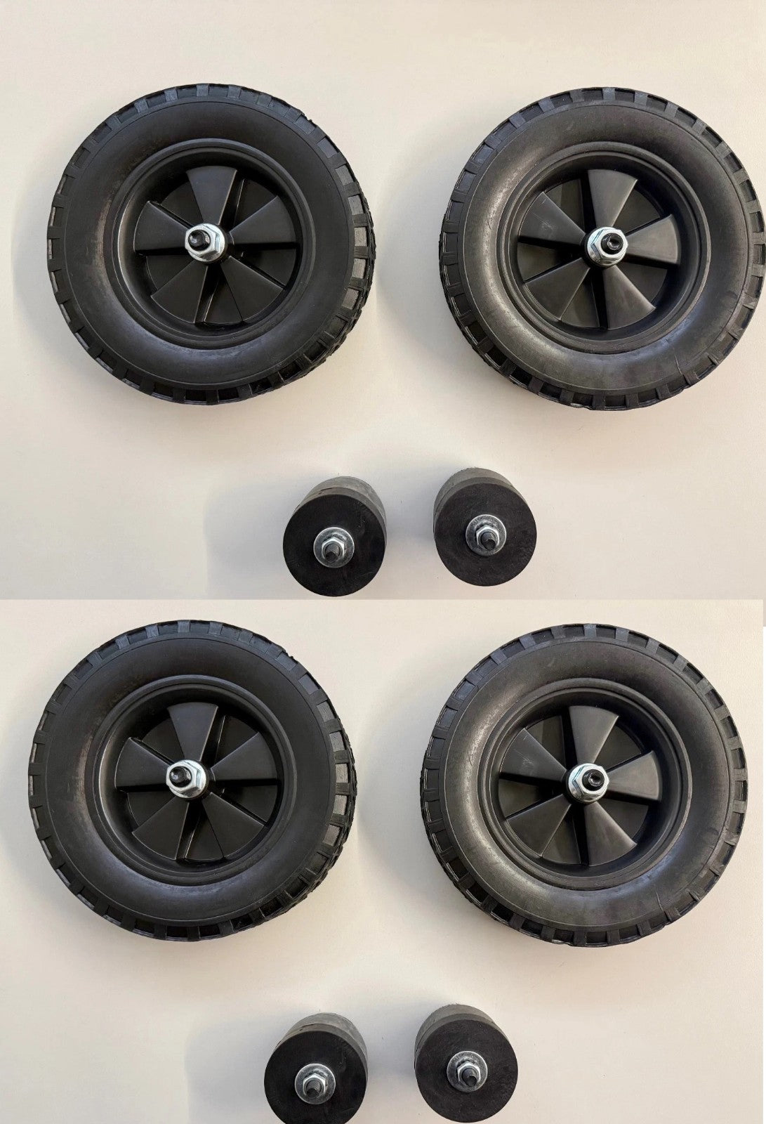 2 x ROWI Radsatz für Kompressoren Ø 200 mm Hartgummi Transporträder Reifen