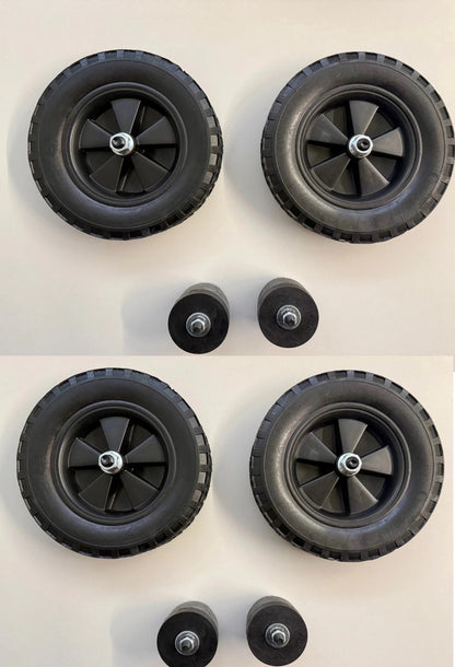 2 x ROWI Radsatz für Kompressoren Ø 200 mm Hartgummi Transporträder Reifen