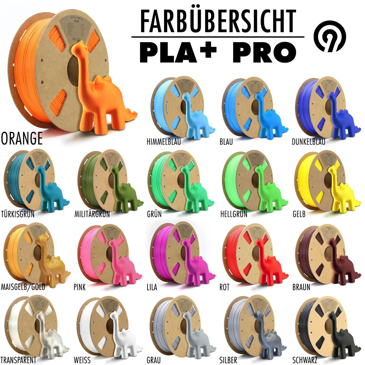 PLA + plus 3D Filament Orange 1 kg premium Druckmaterial 1.75mm pla+ fdm drucker