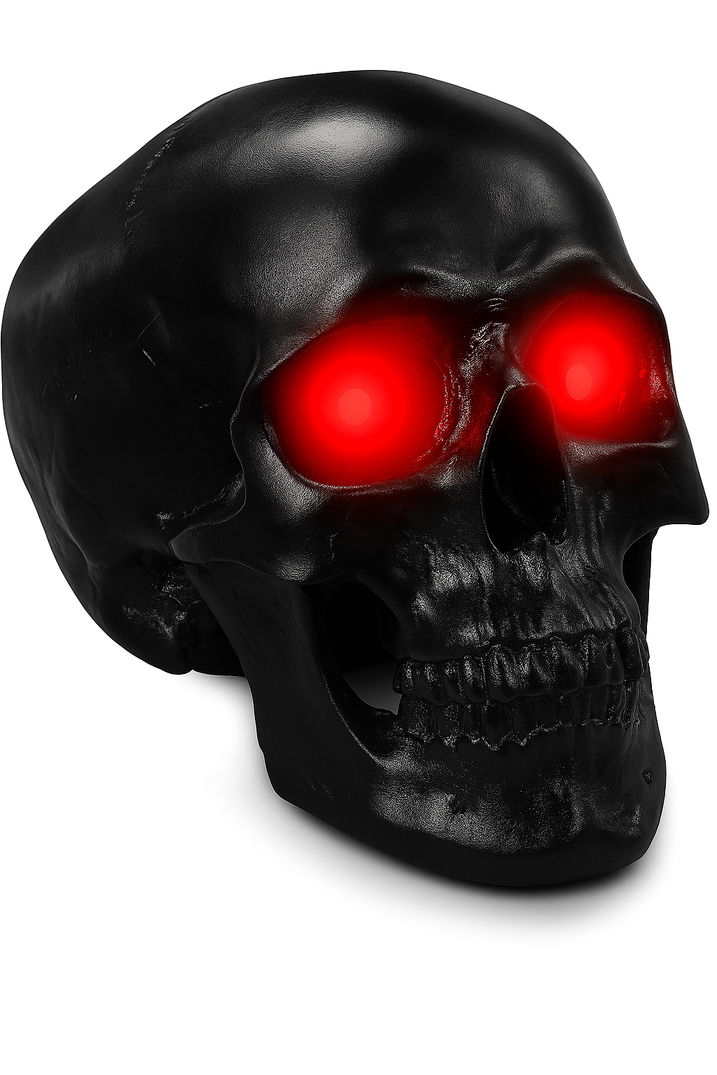 Totenkopf Skull Dekofigur Schwarz Leuchtende Augen Schädel Dekoration Halloween Gothic