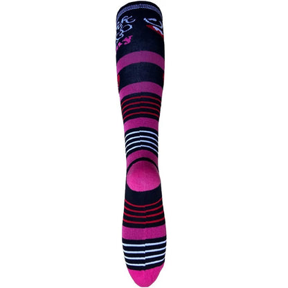 4er Set Overknee Socken bunt mit Monster Strümpfe Kniestrümpfe Baumwolle