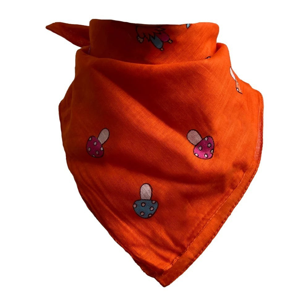 Kinder Bandana Kopftuch Halstuch Orange Kinder / Pilze Accessoire Unisex Tuch Baumwolle