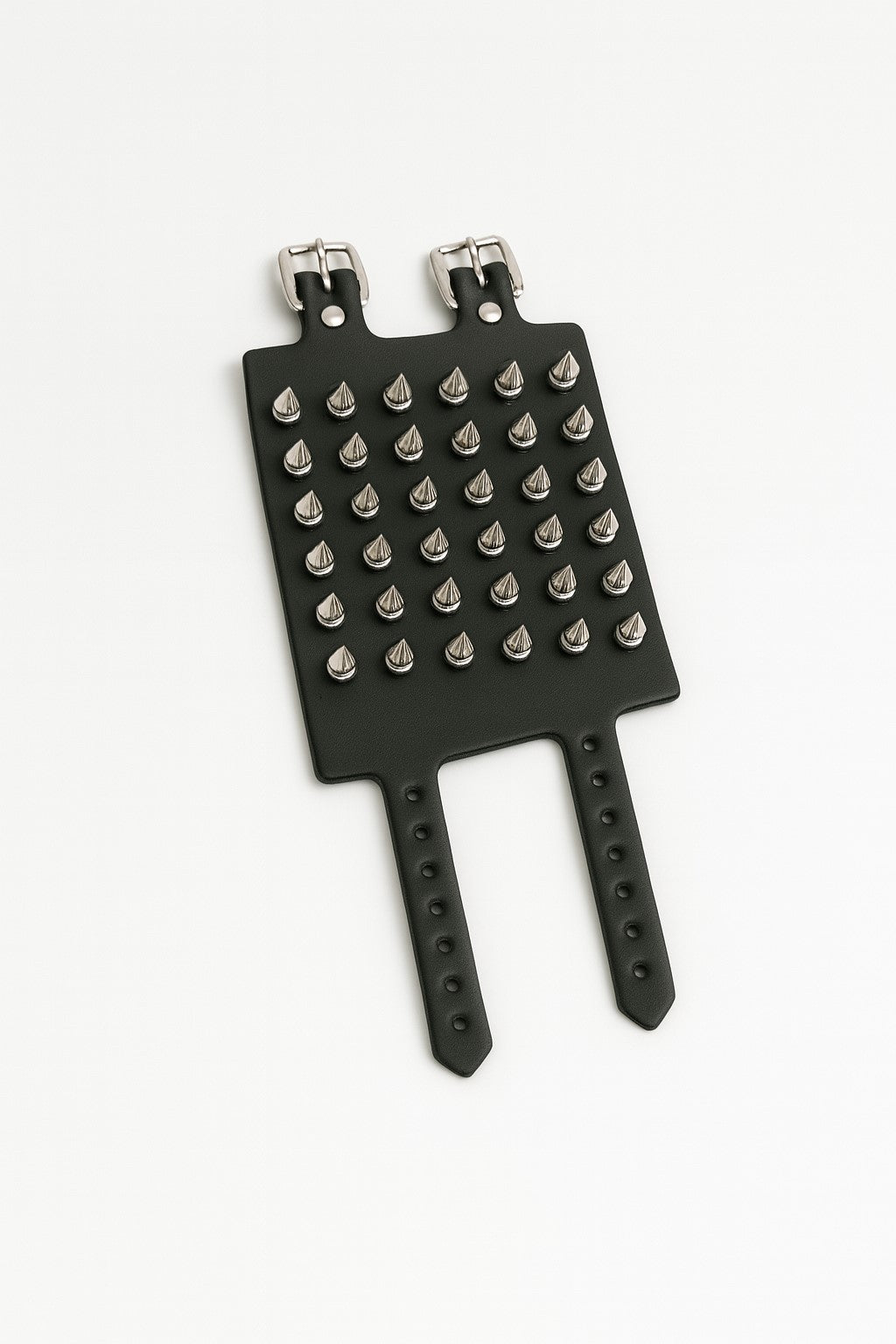 Lederarmband mit kleinen Spikes 7-reihig Nieten Schwarz Biker Rocker Gothic