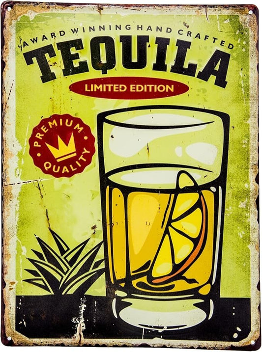 Blechschild Tequila Vintage Deko Schild Limited Edition Deko Bar 40 x 30 cm