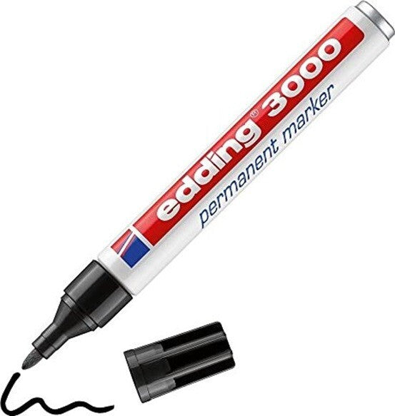 Edding 3000 Permanent marker 3er Set Schwarz Rot Blau 1,5–3 mm Stifte wischfest