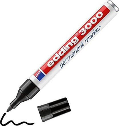 Edding 3000 Permanent marker 3er Set Schwarz Rot Blau 1,5–3 mm Stifte wischfest