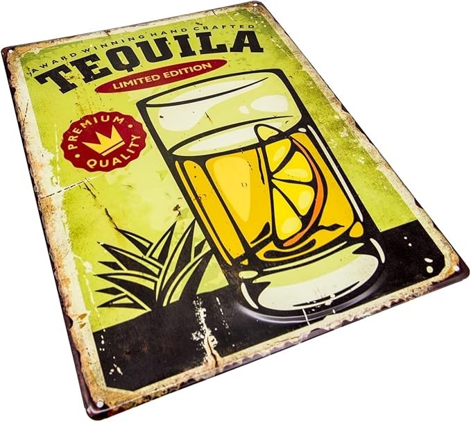Blechschild Tequila Vintage Deko Schild Limited Edition Deko Bar 40 x 30 cm