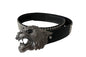 Gürtel Belt Schwarz Löwenkopf Schnalle Ledergürtel Rocker Punk Biker Accessoire Mode