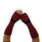 Fingerlose Handschuhe Kirschen Gestreift Lang Rockabilly Punk Gothic Accessoire