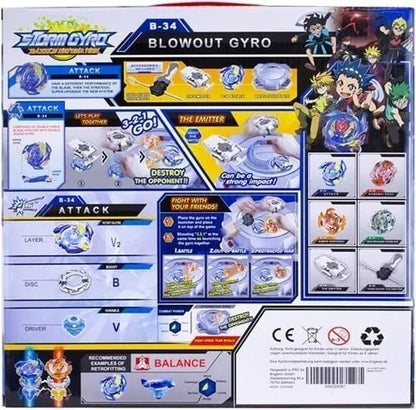 Brigamo Storm Gyro mit Kreisel und Zubehör Blowout Gyro Spiel Spielzeug Spaß