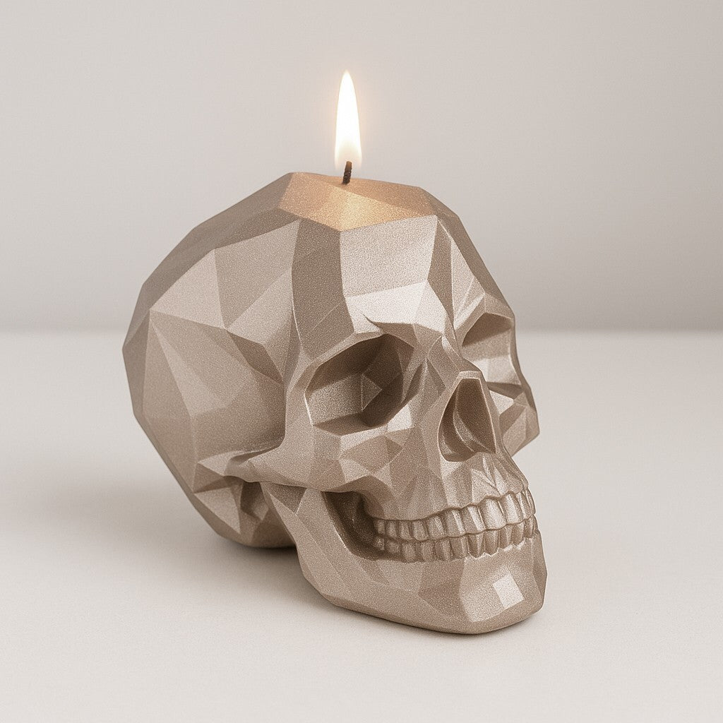 Kerze XXL Totenkopf Crystal Schädel Wachs Licht Halloween Dekoration Kerzen XL