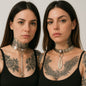2er Set Edelstahl Halsband Nieten Choker Kette Gothic Tattoo Schmuck Halsreif