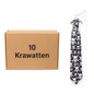 Aktion 10x Krawatte Schwarz Weiß Totenkopf Breit Satinoptik Herren Großhandel