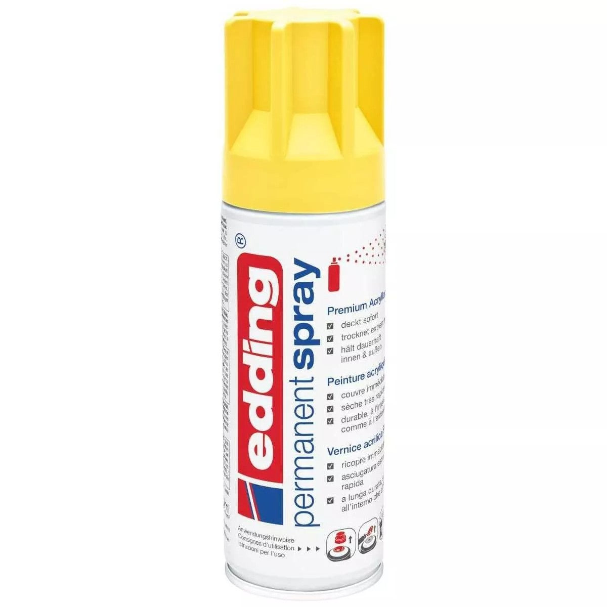 Edding Permanent Spray Traffic Yellow Matt Premium Acryllack Spraydose Farblack