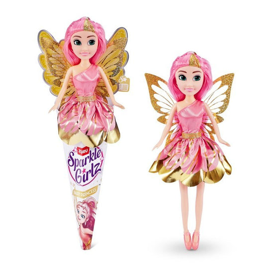 Zuru Sparkle Girlz Rosa Fairy Princess Puppe Fee Feenpuppe Spielpuppe Kegel