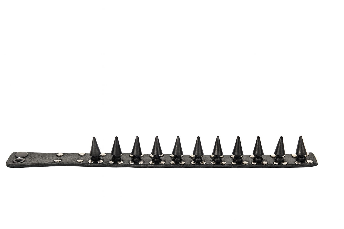 Lederarmband Schwarz mit Spikes und Nieten Biker Rocker Gothic Metal Punk Unisex
